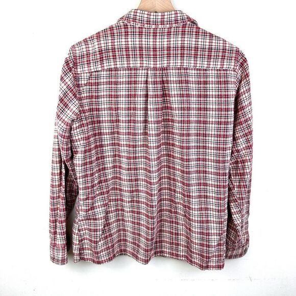 Cabelas Red and Cream Plaid Cotton Button‎ Up Flannel Women’s L - Picture 2 of 10